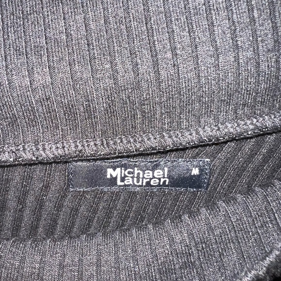 Revolve:Micheal Lauren Black one shoulder, ribbed long sleeve top.  Size Medium - Picture 3 of 3